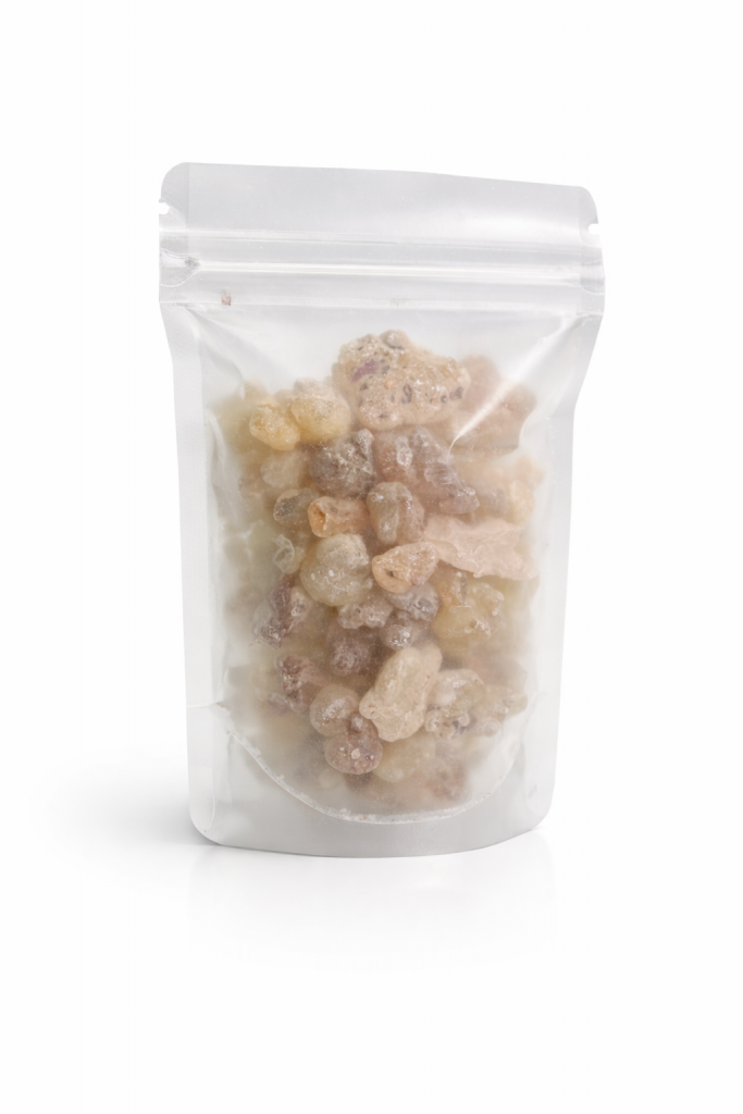 Résine d'Oliban Hojari d'Oman 60g en sachet zip – Grade A+ Boswellia Sacra du Dhofar