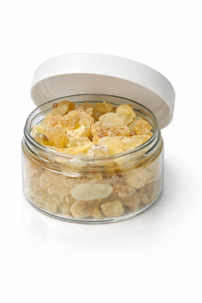 Résine d'Oliban Hojari d'Oman 80g en pot avec couvercle – Grade A+ Boswellia Sacra du Dhofar
